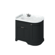 Burlington Freestanding 980 Curved Vanity Unit with Doors Minerva Worktop and Vanity Bowl