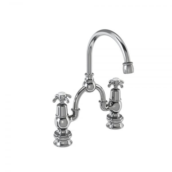 Burlington Anglesey Regent Bridge  Basin Mixer with Curved Spout
