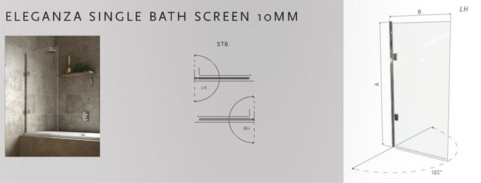 Matki Eleganza Single Bath Screen 10mm