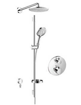 Hansgrohe Round valve with Raindance Select rail kit and Air (240) overhead