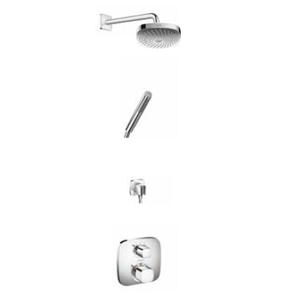 Hansgrohe Soft Cube valve with Croma Select (180) overhead and Baton shower